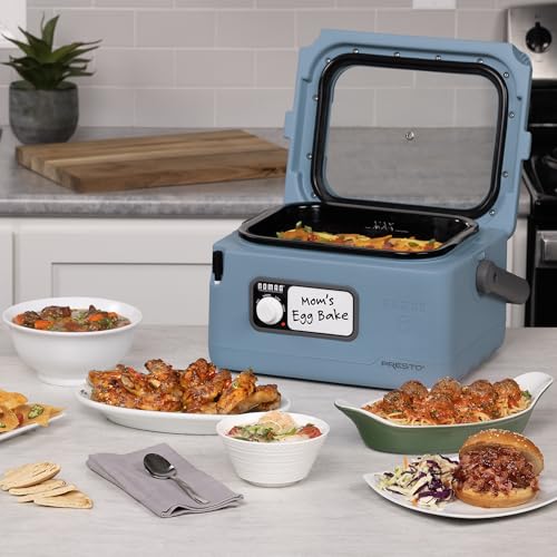 Presto 06017 8-Quart Nomad Traveling Slow Cooker, Blue