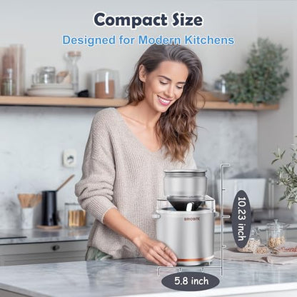 BRIOBITE 1.1 Quart Ice Cream Maker – Electric Ice Cream Machine for Gelato, Milkshakes & Sorbet,Perfect for 2-3 Servings, Easy to Use & Clean,Silver