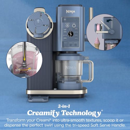 Ninja Creami Scoop & Swirl 13-in-1 Ice Cream and Soft Serve Maker, NC701BL