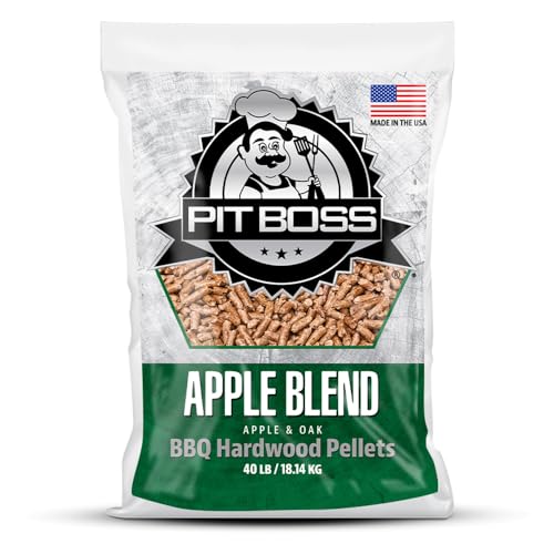 Pit Boss 100% All Natural BBQ Hardwood Pellets for Cooking, Grilling, and Smoking | 40lbs. Wood Pellets for Pellet Grills and BBQ Smokers | Apple Blend