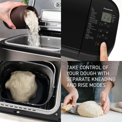 Panasonic Bread Machine, Automatic Bread Maker with 20 Presets and Advanced Temperature Sensor for Bread, Cake, and Pizza, Gluten Free Baking, Raisin Nut Dispenser - SD-R2550