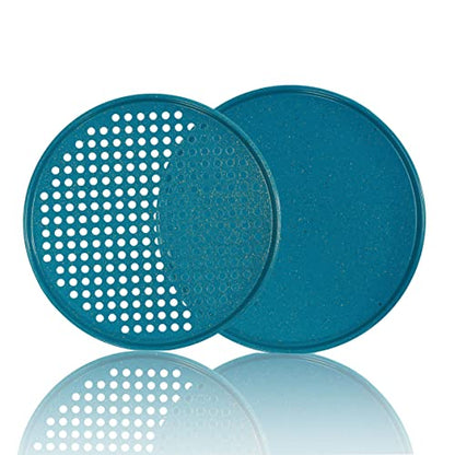 casaWare 2pc 12-inch Ultimate Pizza Pan Set, Nonstick, Ceramic Coated, (1) Solid, (1) Perforated (Blue Granite)