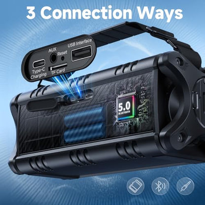 W-KING Bluetooth Speaker, 90W Max Portable Outdoor Speaker Loud, IPX6 Waterproof/50W Deep Bass Subwoofer/40H/EQ/Dual Pairing/TF/AUX, Large Boombox Speakers Bluetooth Wireless for Party/Beach/Jobside