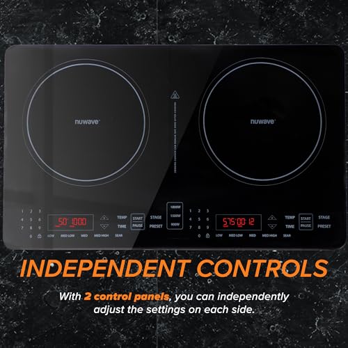 Nuwave Double Pro Cooktop Induction Countertop Burner, Portable, 50°F-575°F