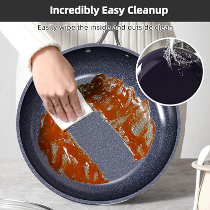 Nuwave Lux 13pc Forged Lightweight Cookware Set PFAS Free, Healthy G10 Duralon Ceramic Coating, Ultra Non-Stick, Stay-Cool Handles, Works on All Cooktops & Induction Ready