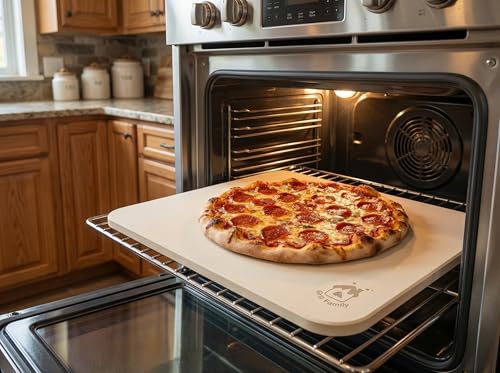 Pizza Stone for Oven & Grill, 15 x 12" x 0.6" Thick Large Baking Stone for Artisan Bread & Homemade Baking, RV Oven, Cordierite Stone by GRILL FAMILY