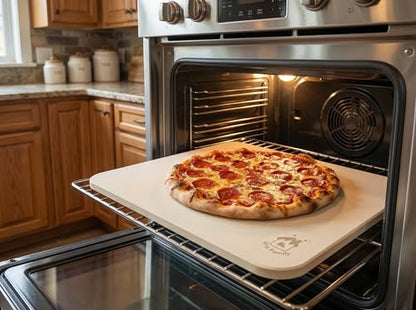 Pizza Stone for Oven & Grill, 15 x 12" x 0.6" Thick Large Baking Stone for Artisan Bread & Homemade Baking, RV Oven, Cordierite Stone by GRILL FAMILY