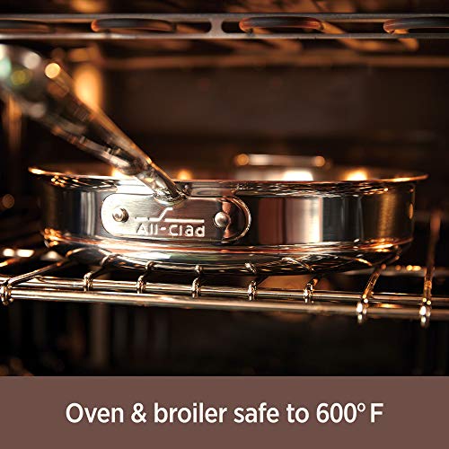 All-Clad Copper Core 5-Ply Stainless Steel Cookware Set 10 Piece Induction Oven Broiler Safe 600F Pots and Pans Silver