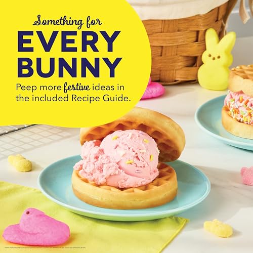 Dash & PEEPS® Mini Waffle Maker- Mini Machine for Creative Homemade Treats - Nonstick Iron with Unique Print Design - Stylish Waffle Machine - Yellow Chick
