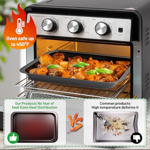 Zapstarz 5 Pieces Baking Pans Set, Nonstick Baking Sheet Tray Oven Pans Bakeware Set, Baking Supplies with Round/Square Cake Pan, Muffin Pan, Loaf Pan, Roast Pan, Stackable Baking Sets for Cooking