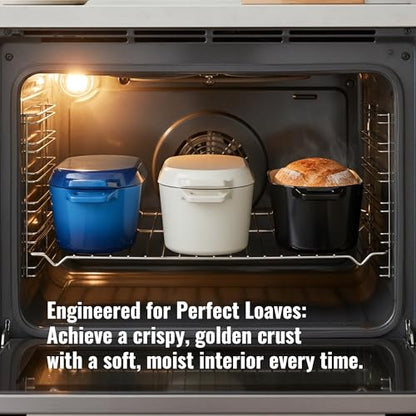Dutch Oven for Bread Baking, 3.4 QT Bread Dutch Oven for Sourdough, Enamelled Cast Iron Bread Oven with Lids, Heavy-Duty Non Stick Sourdough Loaf Pan, Meatloaf Pan, Beige