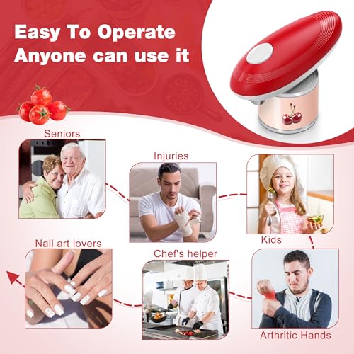Electric Can Opener, Food Safe Automatic Can Opener with Smooth Edge, Open Your Cans with A Simple Press of Button, Can Opener Electric Kitchen Gifts for Seniors and Arthritis