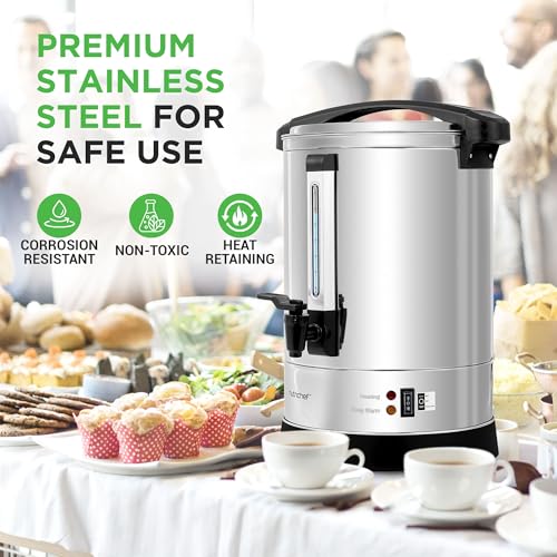 NutriChef Hot Water Urn 13L, Stainless Steel