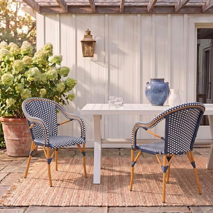 SAFAVIEH Outdoor California Patio Dining Chair Set of 2, 18" PAT7531E-SET2