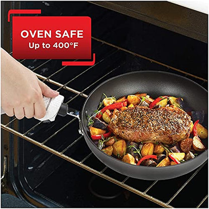 T-Fal Ultimate Hard Anodized Nonstick Fry Pan Set 2 Piece, 8, 10 Inch, Oven Broiler Safe 400F, Kitchen, Cookware, Pots and Pans Set Non Stick, Frying Pans, Dishwasher Safe, Onyx