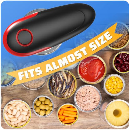 Electric Can Opener, One Touch Battery Operated Hands Free Automatic Can Opener with Smooth Edge Cut for Seniors, Arthritis & Weak Hands, Kitchen Gadget Fits Most Standard Cans