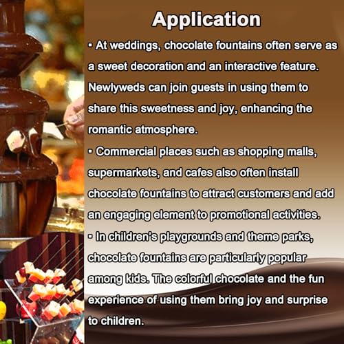 INTBUYING Chocolate Fountain, 4 Tier Electric Chocolate Fountain Machine, Stainless Steel Hot Fountain Machine, 110V for Melting Heating Chocolate, Cheese, Dipping Strawberries, Vegetables