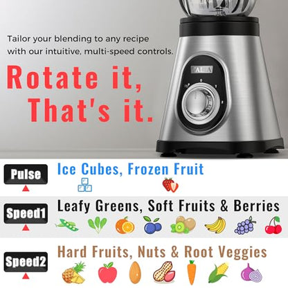 TALIA Smoothie Blender for Ice Crushing & Shakes, 750W Countertop Blenders with 48oz Glass Jar & 6 Stainless Steel Blades, High-Speed Blender for Smoothies Frozen Fruit & Nut Butter