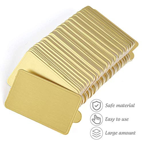 HANSGO Mini Square Golden Cardboard Cake Base,Single Cupcake Container 100PCS Cake Paper Plates Dessert Board Base Grease-Proof and Freezer-Durable Pastry Cardboard