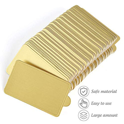HANSGO Mini Square Golden Cardboard Cake Base,Single Cupcake Container 100PCS Cake Paper Plates Dessert Board Base Grease-Proof and Freezer-Durable Pastry Cardboard