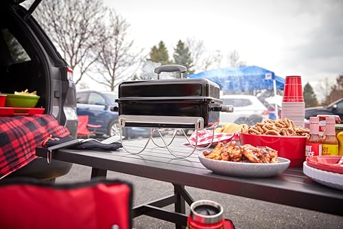 Weber Go‑Anywhere Charcoal Grill – Compact Portable BBQ Grill for Camping, Tailgating & Outdoor Cooking with 2‑Piece Cooking Grate & Precise Airflow Dampers