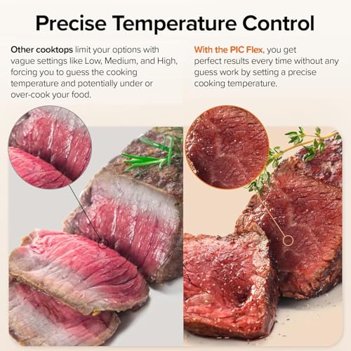 Nuwave Precision Induction Cooktop, 10.25” Shatter-Proof Ceramic Glass, 6.5” Heating Coil, 81 Temps from 100°F to 500°F, 3 Wattage Settings 600, 900 & 1400 Watts