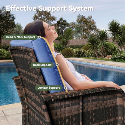 Aoxun 10-Piece Wicker Rattan Patio Furniture Set with 44" Fire Pit Table