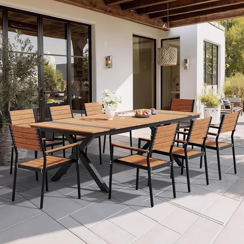 Pellebant 9-Piece Outdoor Patio Dining Table Set for 8 Person