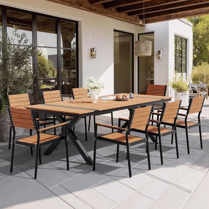 Pellebant 9-Piece Outdoor Patio Dining Table Set for 8 Person