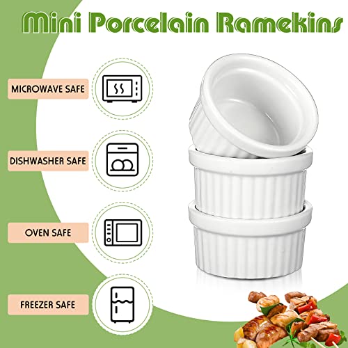 Amyhill 12 Pcs 1 oz Mini Ramekins Small Porcelain Tiny Dipping Sauce Cups Dessert Cups Exactly Designed for Souffle Dish Salsa and Jams