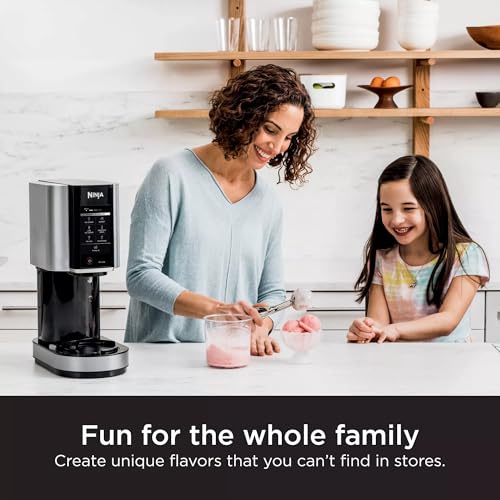 SharkNinja NC301 CREAMi 7-In-1 Ice Cream Maker with 7 Custom Frozen Treat Modes and Easy 3-Step Treat Preparation, Cloud Silver (Renewed)