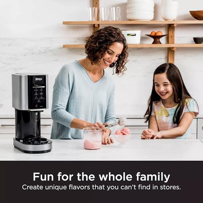 SharkNinja NC301 CREAMi 7-In-1 Ice Cream Maker with 7 Custom Frozen Treat Modes and Easy 3-Step Treat Preparation, Cloud Silver (Renewed)