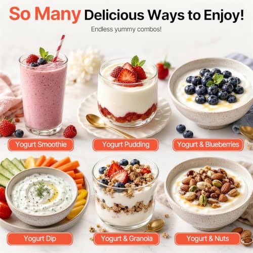 Suteck Probiotic Yogurt Maker, Two 1-Quart Containers for Larger Batches