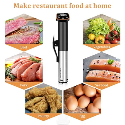 Sixfivsevn Sous Vide Cooker, Sous Vide Machine 1100 W, Immersion Circulator Precisional Cooker with Touch Control, Accurate Temperature, Ultra-quiet, IPX7 Waterproof, Fast Heating and Time Control