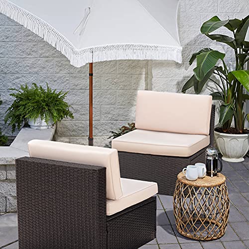 Devoko 2 Pieces Patio Furniture Sets,Outdoor Sofa,Small Sectional Couch