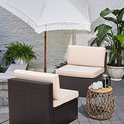 Devoko 2 Pieces Patio Furniture Sets,Outdoor Sofa,Small Sectional Couch
