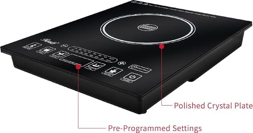 Rosewill Induction Cooker 1800 Watt, 5 Pre-Programmed Induction Cooktop, Electric Burner with Stainless Steel Pot 10" 3.5 QT 18-8, RHAI-15001