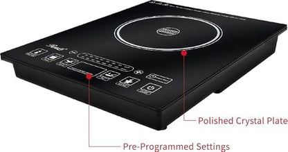 Rosewill Induction Cooker 1800 Watt, 5 Pre-Programmed Induction Cooktop, Electric Burner with Stainless Steel Pot 10" 3.5 QT 18-8, RHAI-15001