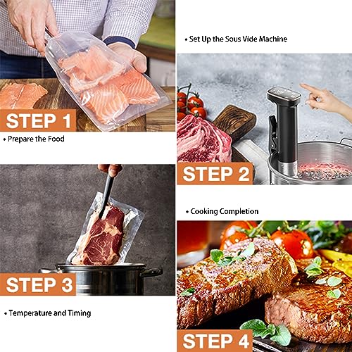 1100W Sous Vide Cooker for Steak & Tender Chicken Sous Vide Machine Ultra-Quiet Immersion Circulator with Precise Touch Control & Digital Timer, Fast Heating, IPX7 Waterproof