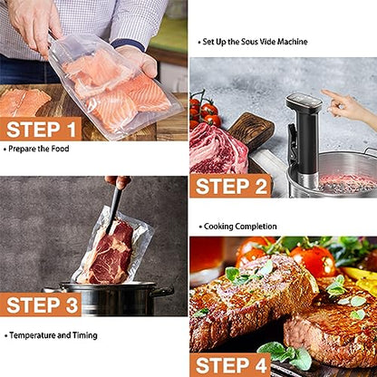 1100W Sous Vide Cooker for Steak & Tender Chicken Sous Vide Machine Ultra-Quiet Immersion Circulator with Precise Touch Control & Digital Timer, Fast Heating, IPX7 Waterproof