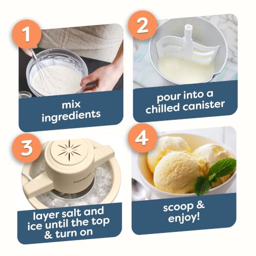 Nostalgia Electric Ice Cream Maker With 6 Qt Capacity - Old Fashioned Ice Cream Machine Makes Frozen Yogurt or Gelato in Minutes- Vintage Wooden Style Ice Cream Maker with Aluminum Canister