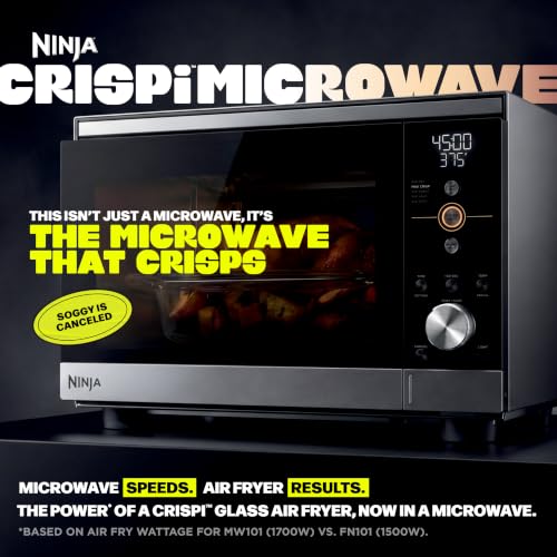 Ninja® Crispi™ Microwave & Air Fryer with FusionCrisp, Silver, MW101