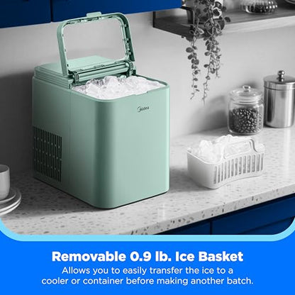 Midea 26lbs Countertop Bullet Ice Maker, Self-Cleaning, with Ice Scoop