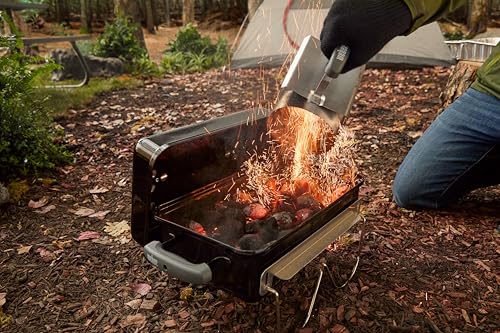 Weber Go‑Anywhere Charcoal Grill – Compact Portable BBQ Grill for Camping, Tailgating & Outdoor Cooking with 2‑Piece Cooking Grate & Precise Airflow Dampers