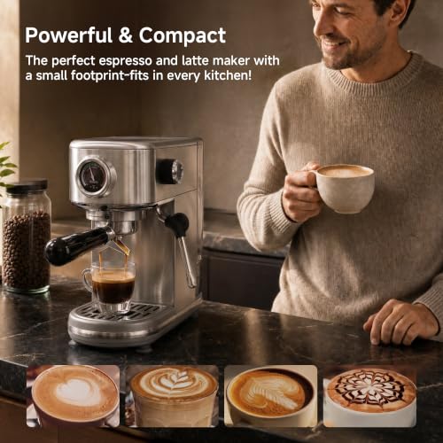 HIBREW H10B Programmable Espresso Machine with LED Display & Pressure Gauge