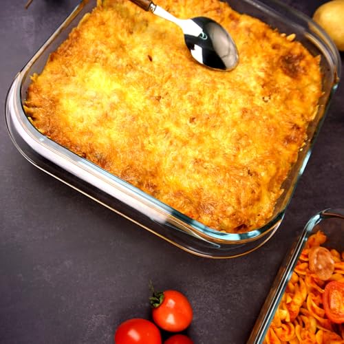 CGNWEEPS 9×9in Square Glass Baking Dish, 2.4QT Glass Baking Pan, Baking Dishes for Oven