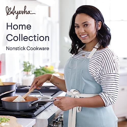Ayesha Curry Kitchenware Ayesha Curry Home Collection Hard Anodized Nonstick Cookware Pots and Pans Set, 9 Piece, Charcoal Gray