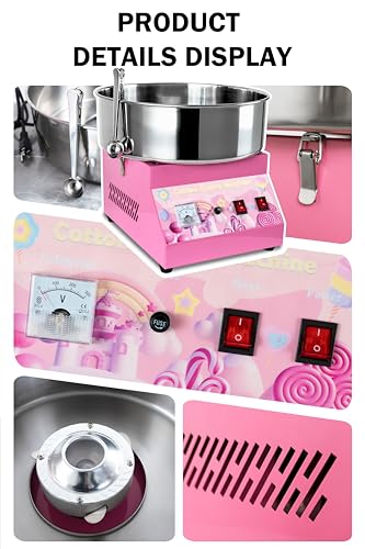 Commercial Cotton Candy Machine 1000W - 15" Stainless Steel Bowl