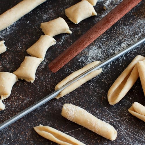 Baderke 7 Pcs Italian Rolling Pins Set Wood and Stainless Steel Pasta Rolling Pin Dough Pasta Roller for Making Wontons, Dumplings, Pastas, Ramen, Udon Noodles, Flat Bread, Tortillas
