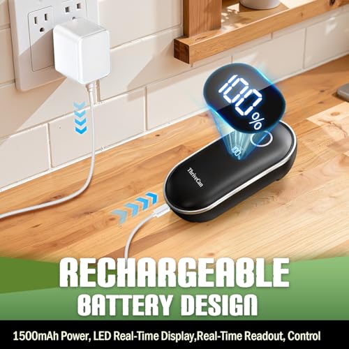 ThriveCan Rechargeable Electric Can Opener – One-Touch for Seniors & Arthritis & Weak Hands, Smooth-Edge Side-Cut, Hands Free & Easy, Ergonomic Design Works on All Can Sizes, Ideal Kitchen Gift Black
